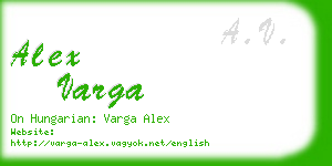 alex varga business card